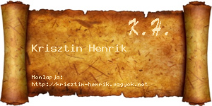 Krisztin Henrik névjegykártya